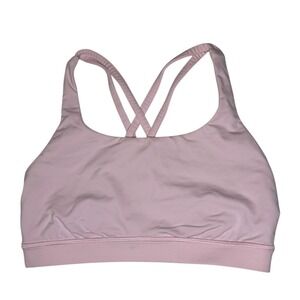 Lululemon Energy‎ Sports Bra Pink Criss Cross Straps Size 6 Workout Yoga Gym
